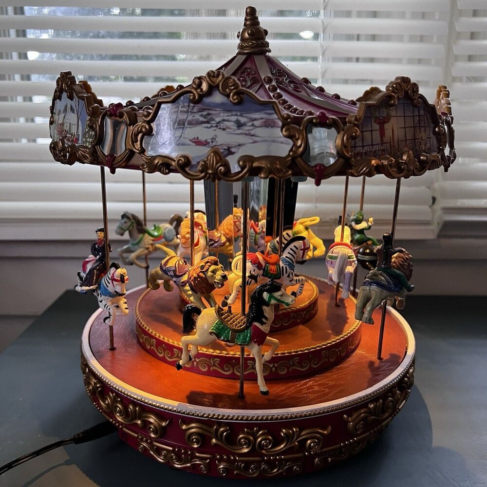 Mr. Christmas Triple Decker Carousel Musical Animated 2012 Vintage Work Read